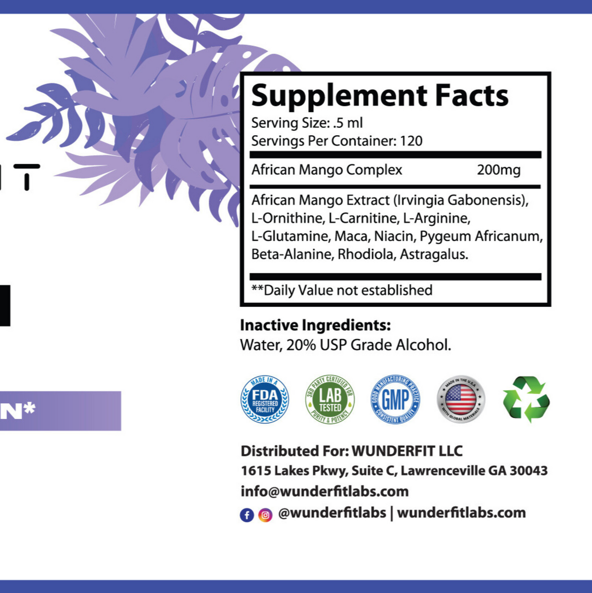 African Mango Liquid Burn, Drops, 120 Servings