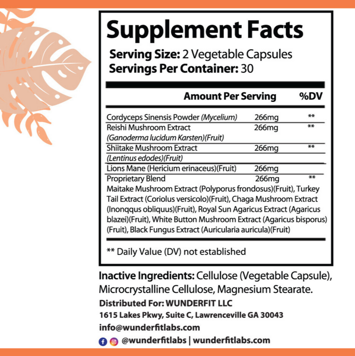 Mushroom Immune Booster, Capsules, 30 Servings