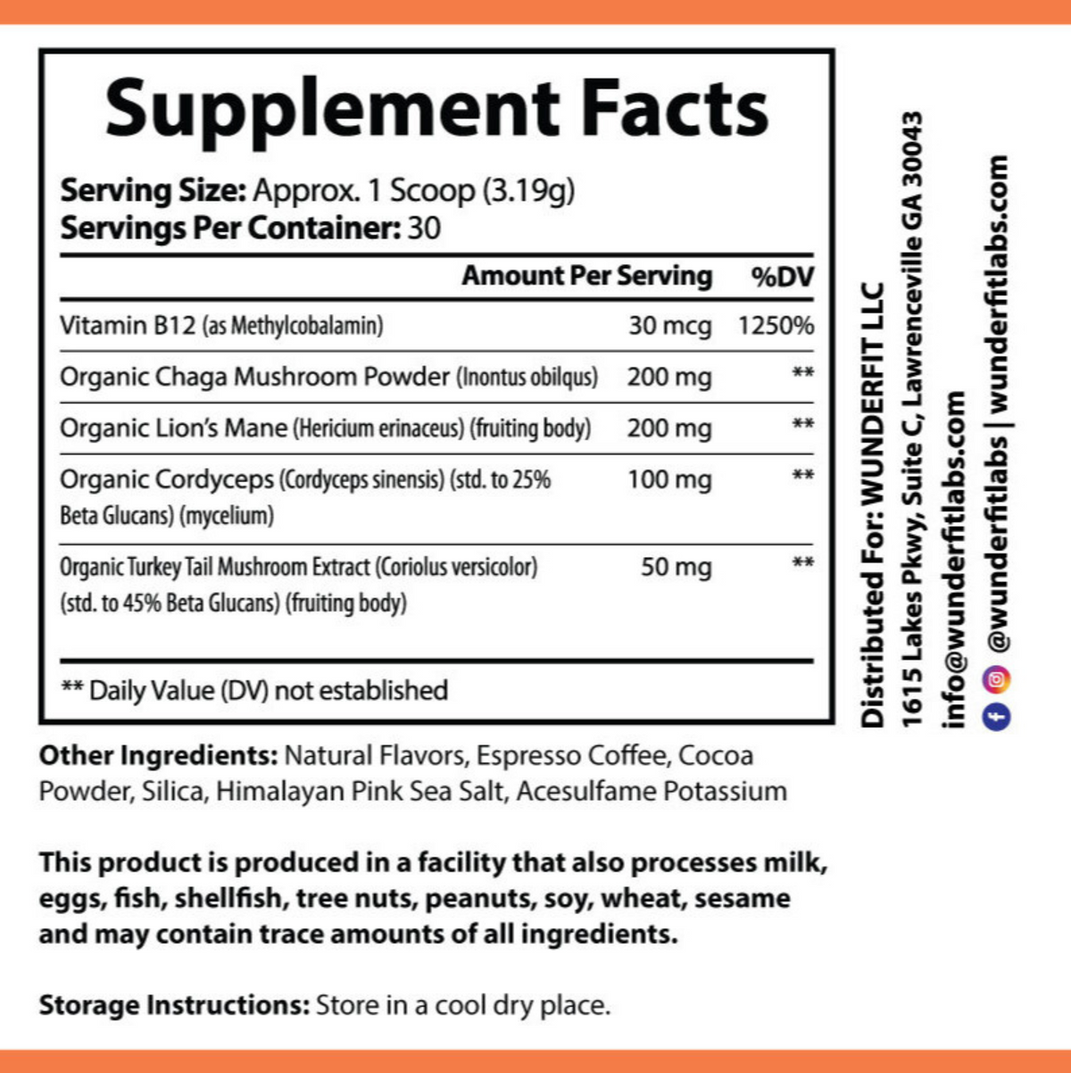 Organic Mushroom Coffee, Powder, 30 Servings