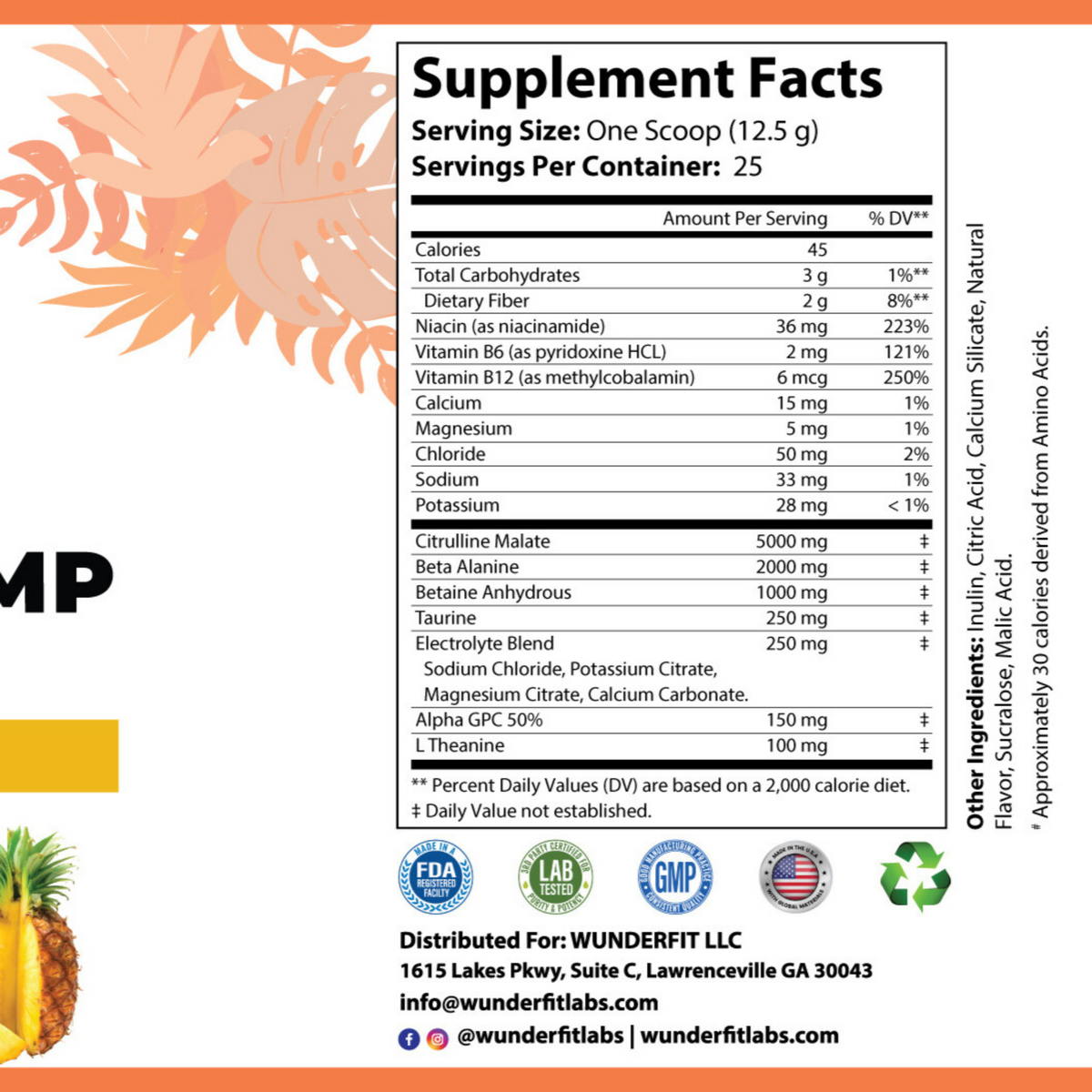 WunderPump Stim-Free, Powder, 25 Servings