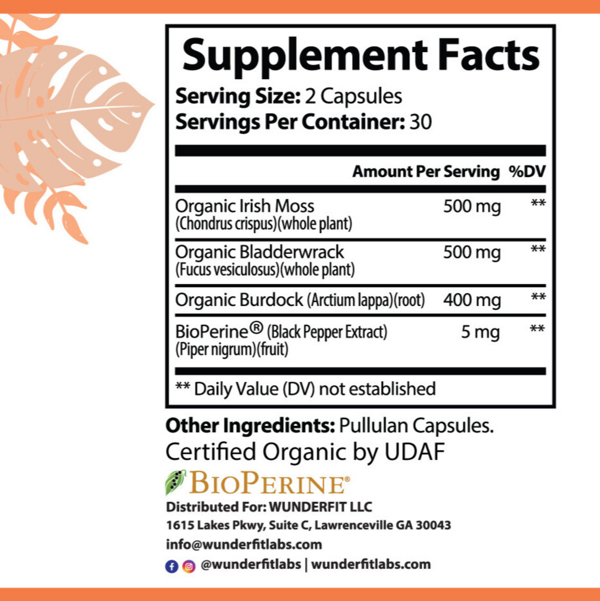 Sea Moss, Capsules, 30 Servings