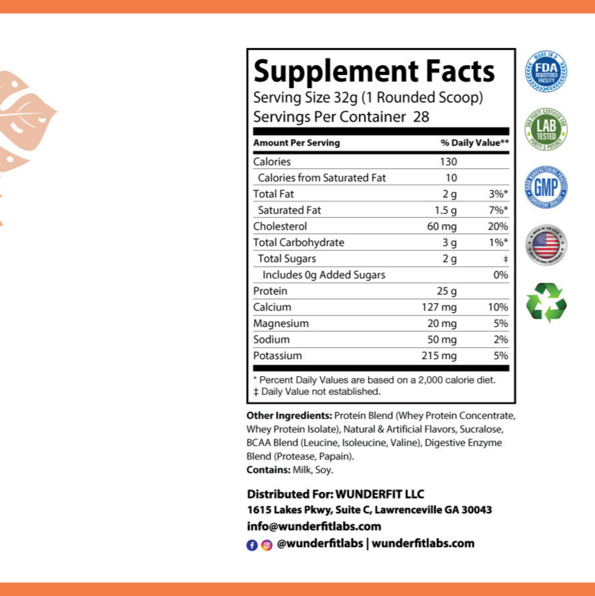 Whey, Powder, 28 Servings