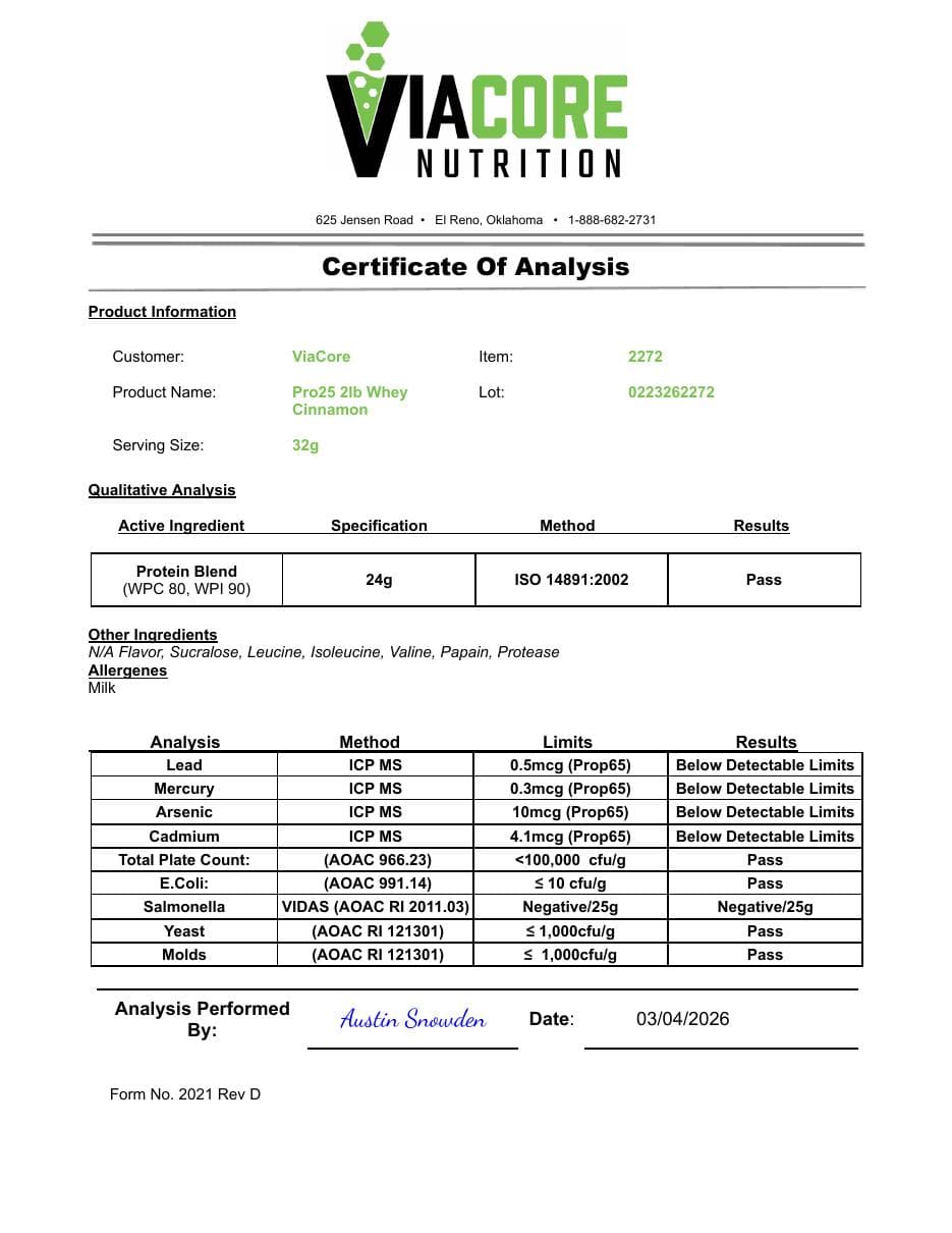 Page 1 preview of ROC2272 certificate of analysis