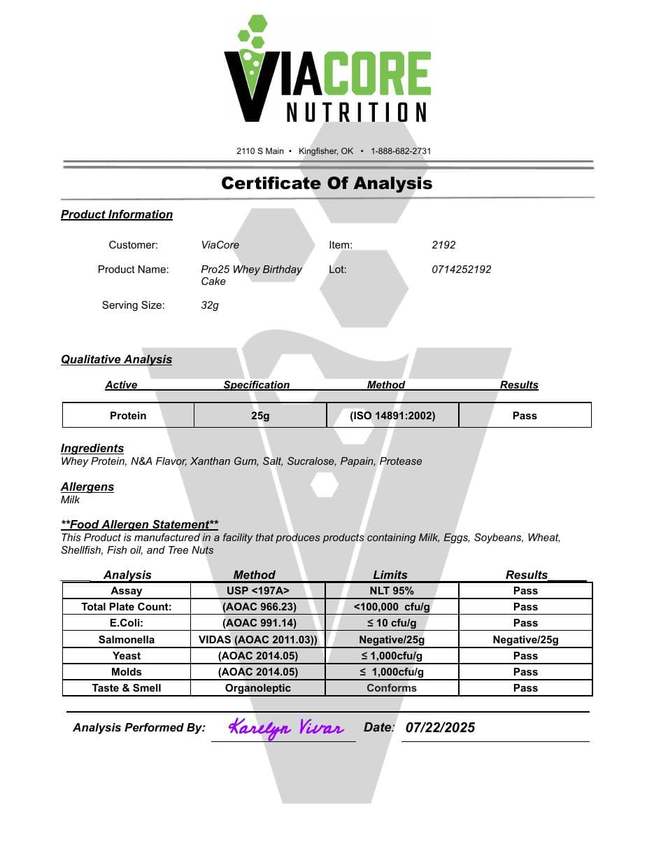 Page 1 preview of ROC2292 certificate of analysis