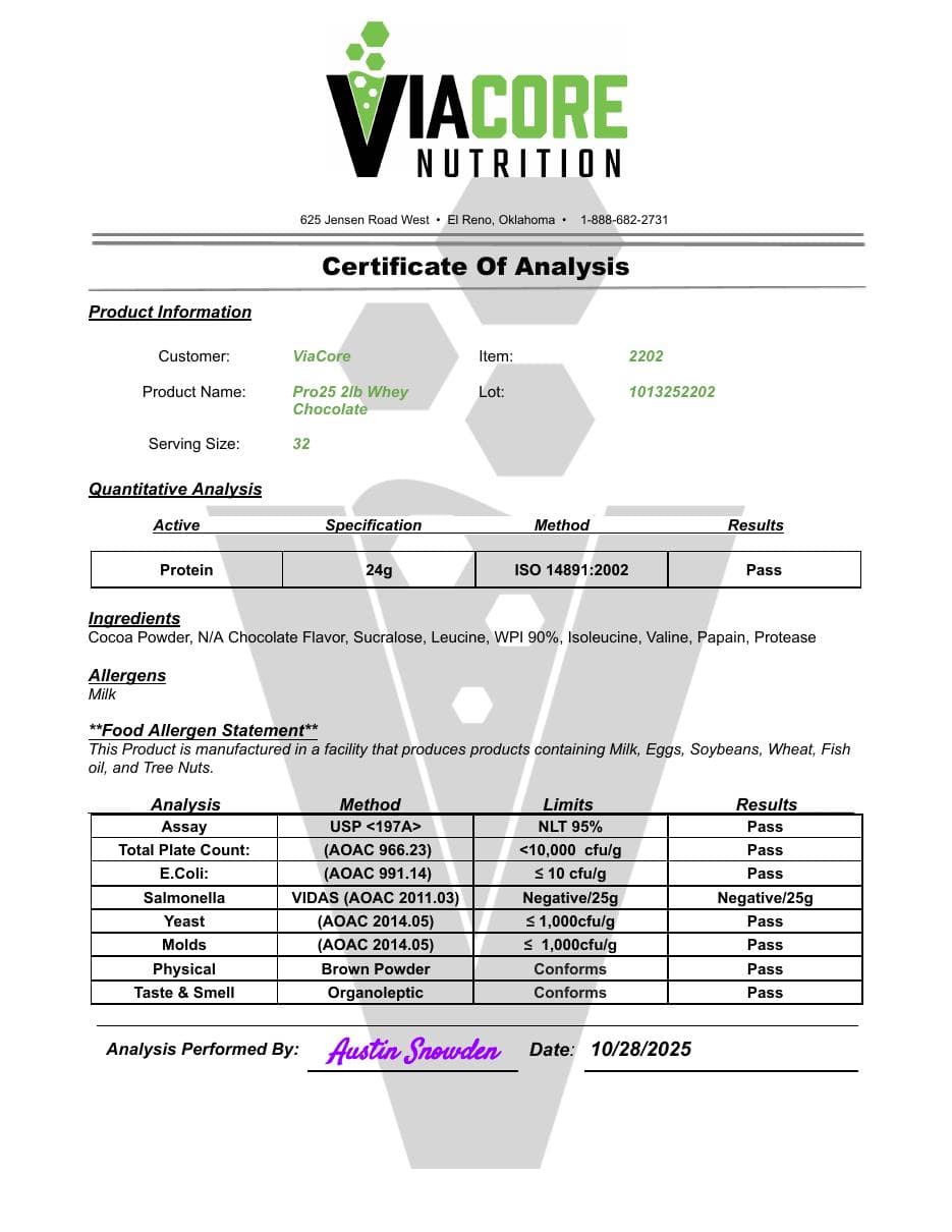 Page 1 preview of ROC607 certificate of analysis