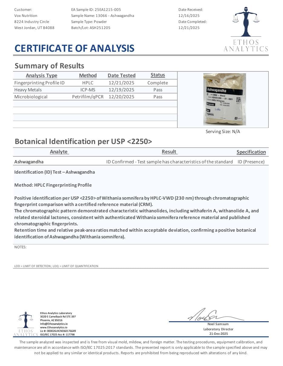 Page 1 preview of ROC822 certificate of analysis