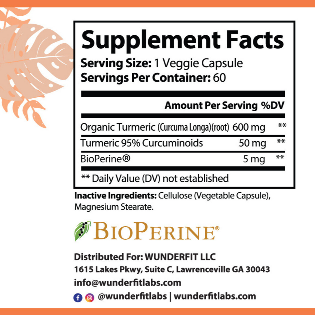 Turmeric, Capsules, 60 Servings